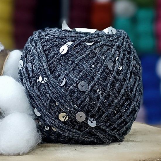 100 Gr İthal %65 PAMUK %35 PAYET PULLU EL ÖRGÜ İPİ