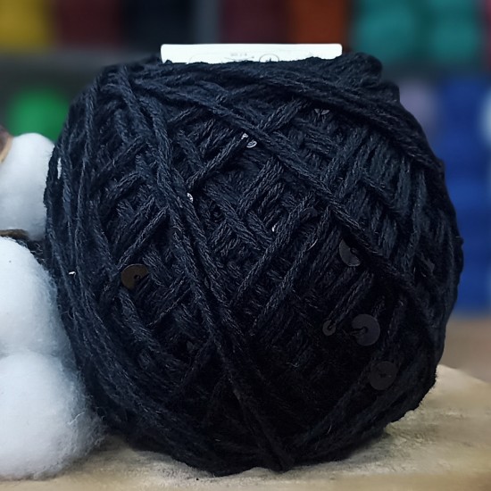 100 Gr İthal %65 PAMUK %35 PAYET PULLU EL ÖRGÜ İPİ