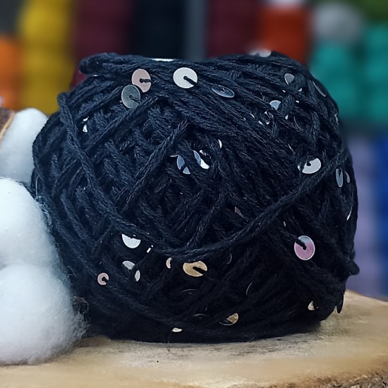 100 Gr İthal %65 PAMUK %35 PAYET PULLU EL ÖRGÜ İPİ