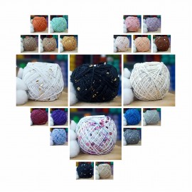 100 Gr İthal %65 PAMUK %35 PAYET PULLU EL ÖRGÜ İPİ