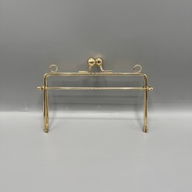 Fransız Öpücük Model Çanta Cüzdan Klipsi 16 cm - Gold