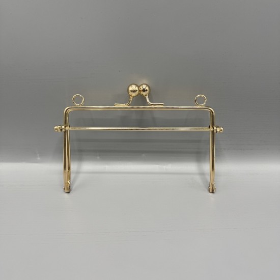 Fransız Öpücük Model Çanta Cüzdan Klipsi 16 cm - Gold