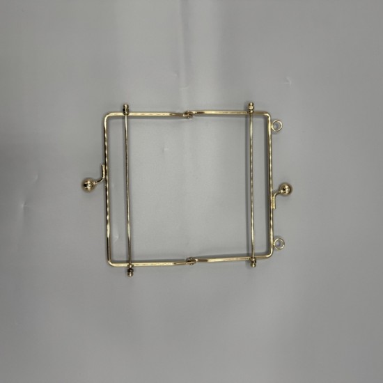 Fransız Öpücük Model Çanta Cüzdan Klipsi 16 cm - Gold