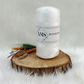 200 gr AMS  Polyester Makrome - Parlak Beyaz
