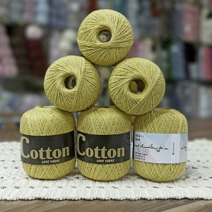 6 Adet (600) gr Cotton Love Yarns %100 Brezilya Saf Pamuk - Limoni Uçuk Sarı