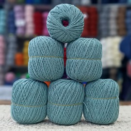 6 Adet (600) gr Cotton Love Yarns %100 Brezilya Saf Pamuk - Koyu Azur