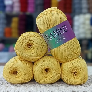 500 gr %100 Bambu Cotton Kendinden Parlak El Örgü İpi - Yeşil