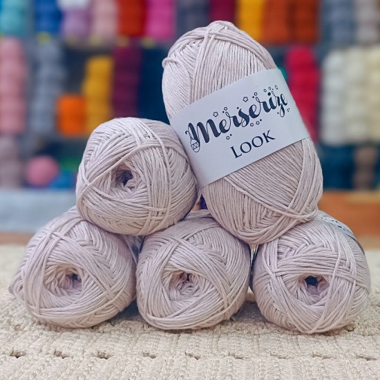 500 gr %100 Bambu Cotton Kendinden Parlak El Örgü İpi - Pembemsi Bej