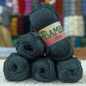500 gr %100 Bambu Cotton Kendinden Parlak El Örgü İpi - Acı Yeşil