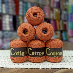 6 Adet (600) gr Cotton Love Yarns %100 Brezilya Saf Pamuk -Soft Turuncu 