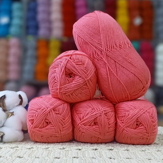 500 gr Life Cotton Bambu %50 Bamboo %50 Pamuk El Örgü İpi - Mercan