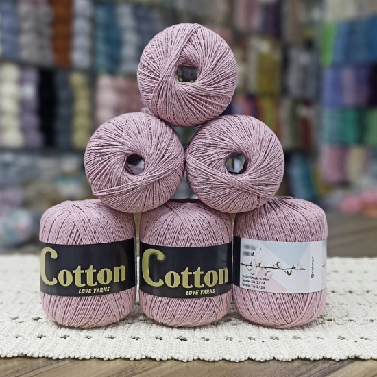 6 Adet (600) gr Cotton Love Yarns %100 Brezilya Saf Pamuk - Pembemsi Ten Pudra