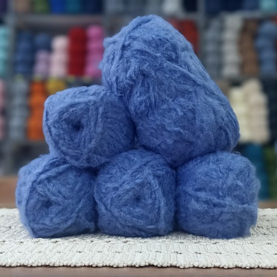 500 gr Kaz Tüyü Görünümlü İhraç Fazlası El Örgü İpi - Denim