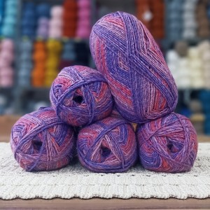 500 gr  %20 Yün  İhraç Fazlası El Örgü İpi Ebruli