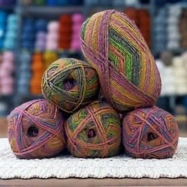 500 gr  %20 Yün  İhraç Fazlası El Örgü İpi Ebruli