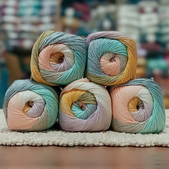 500 gr Batik Ebruli Merserize  El Örgü İpi