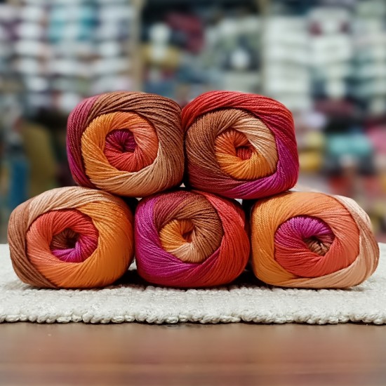 500 gr Batik Ebruli Merserize  El Örgü İpi