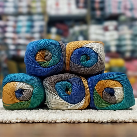 500 gr Batik Ebruli Merserize  El Örgü İpi