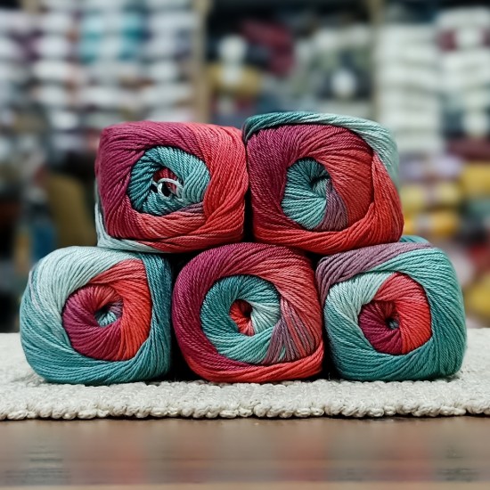 500 gr Batik Ebruli Merserize  El Örgü İpi