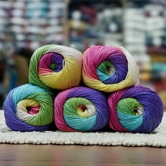 500 gr Batik Ebruli Merserize  El Örgü İpi