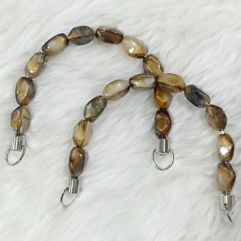 Akrilik Boncuklu 1 Çift Çanta Sapı U Model 17 cm - Simli Samanyolu