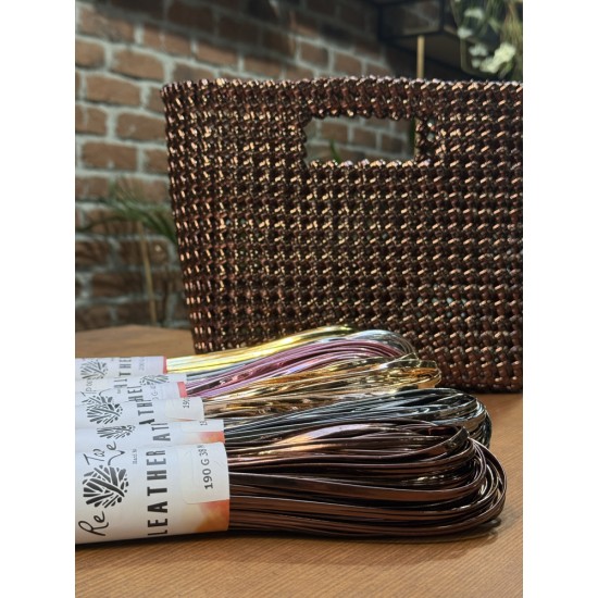 Re Tailor Leather Çin Düğümü Parlak Metalik Yassı Deri El Örgü İpi 5 mm