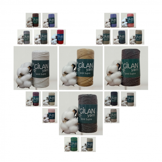 Gilan 200 gr METALİK SİMLİ SUPRA El Örgü İpi 