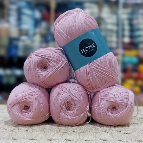 500 Gr Home Creation İnce Stretch İhraç Fazlası El Örgü İpi - Gül Pembe