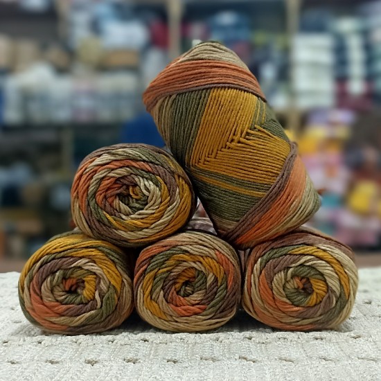500 Gr %60 Pamuk Batik Cotton İhraç Fazlası El Örgü İpi - 07