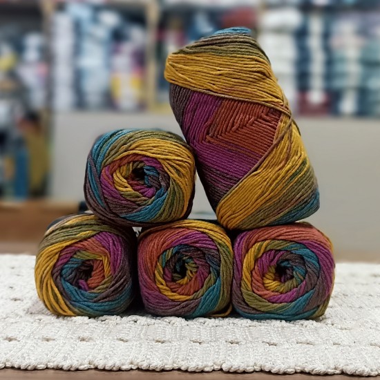 500 Gr %60 Pamuk Batik Cotton İhraç Fazlası El Örgü İpi - 10