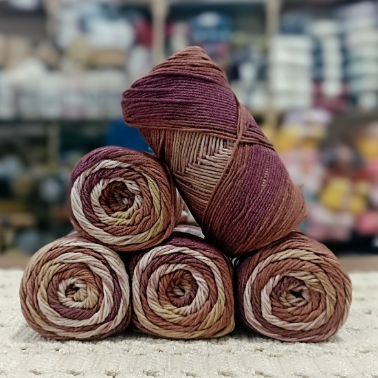 500 Gr %60 Pamuk Batik Cotton İhraç Fazlası El Örgü İpi - 11