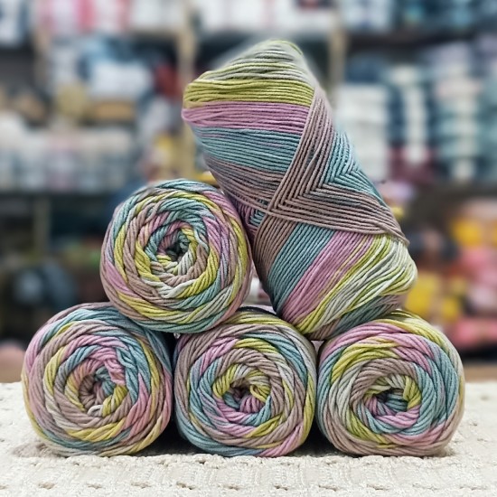 500 Gr %60 Pamuk Batik Cotton İhraç Fazlası El Örgü İpi - 20