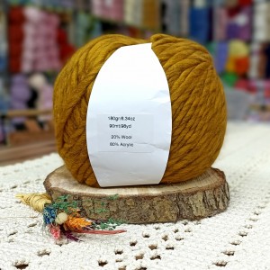 180-200 gr  %20 Yünlü El Örgü İpi - Hareli Hardal
