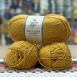 420-450 Gr Yarn Bee Soft&Sleek CHUNKY İhraç Fazlası El Örgü İpi - Hardal 