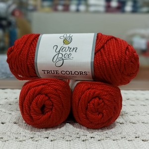 430-450 gr Yarn Bee Parlak Kordon Büklüm İhraç Fazlası  El Örgü İpi - Kırmızı