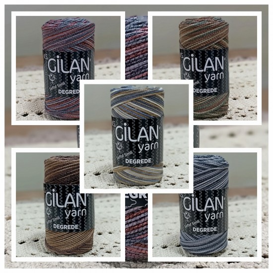 GİLAN %70 PAMUK % 30 ŞEFFAF SİMLİ DEGREDE EL ÖRGÜ İPİ
