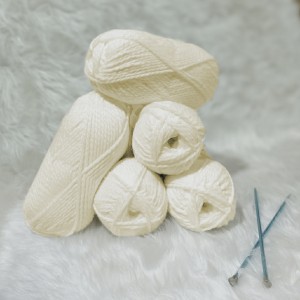 500 gr %20 Yünlü İnce Spaghetti El Örgü İpi - Vanilya 