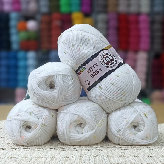 5 adet (500) gr Ören Bayan KITTY BABY Benekli  Bebe İpi  