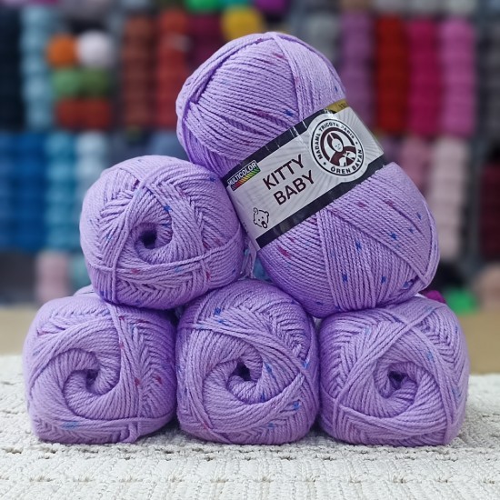 5 adet (500) gr Ören Bayan KITTY BABY Benekli  Bebe İpi  