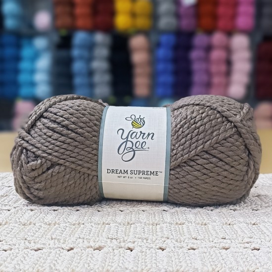 230 gr Yarn Bee Dream Supreme Spaghetti İhraç Fazlası El Örgü İpi - Boz Kahve