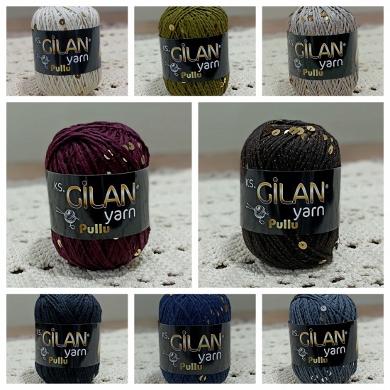 GİLAN %80 PAMUK %20 PAYET PULLU EL ÖRGÜ İPİ
