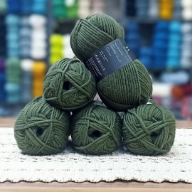 450 - 500 gr  %100 SAF YÜN  WOOL El Örgü İpi -  Orman Yeşili