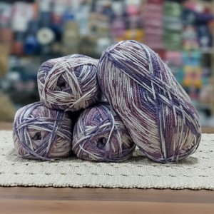 600 gr %20 Yünlü Ebruli  Desen Çıkartan İhraç Fazlası El Örgü İpi