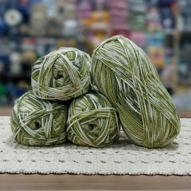 600 gr %20 Yünlü Ebruli  Desen Çıkartan İhraç Fazlası El Örgü İpi