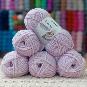 500 gr Gründl Living  İhraç Fazlası El Örgü İpi - Pembe Lila