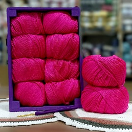 500 gr 10 Adet %75 Wool İhraç Fazlası Hare Melanjlı El Örgü İpi - Fuşya