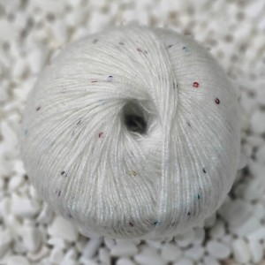 100 gr %25 Moher %25 Yünlü PUL-LUM Tüylü  Pullu El Örgü İpi - Beyaz
