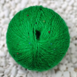 100 gr %25 Moher %25 Yünlü PUL-LUM Tüylü  Pullu El Örgü İpi - Canlı Yeşil 