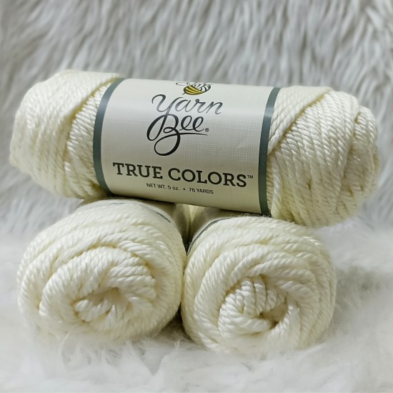 430-450 gr Yarn Bee Parlak Kordon Büklüm İhraç Fazlası El Örgü İpi - Krem 