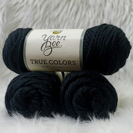 430-450 gr Yarn Bee Parlak Kordon Büklüm İhraç Fazlası  El Örgü İpi - Siyah